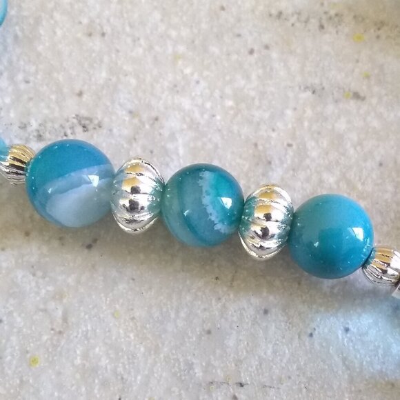 Ocean Blues! Double Wrap Bracelet with Various Type of Beads - Adjustable 7" +++ - Picture 4 of 11